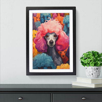 XYZ-FRM-V1223-5257 Poodle Colour Field 1 Piece Single Picture Frame Wall Art