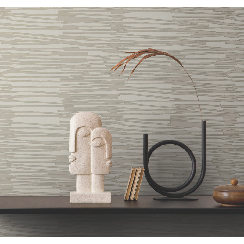 Papier peint eau avec roseau, Beige