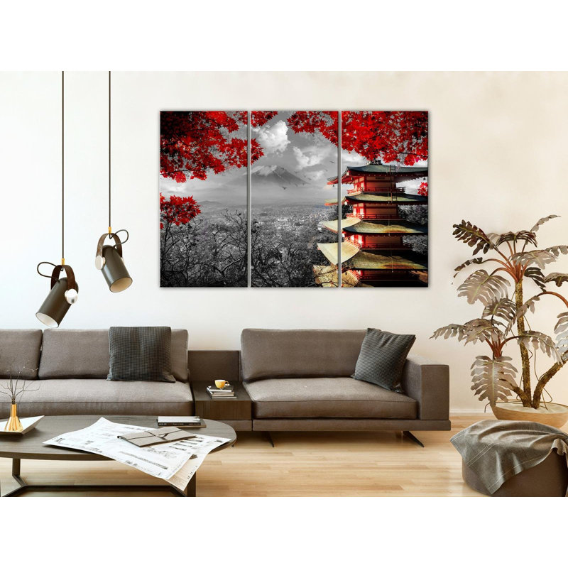 Okehampt, aventure japonaise sur toile, 3 pièces, H 24 po x l 36 po x P 0,7 po