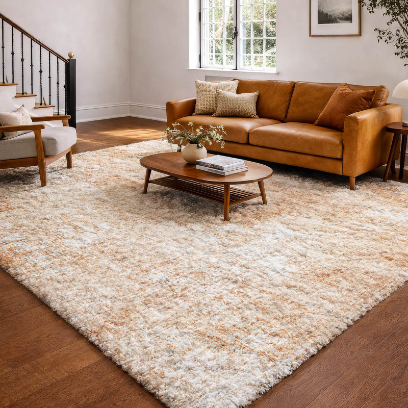 Tapis à poil long de qualité supérieure lavable à la machine ADS725, Corail, 3 pi x 5 pi