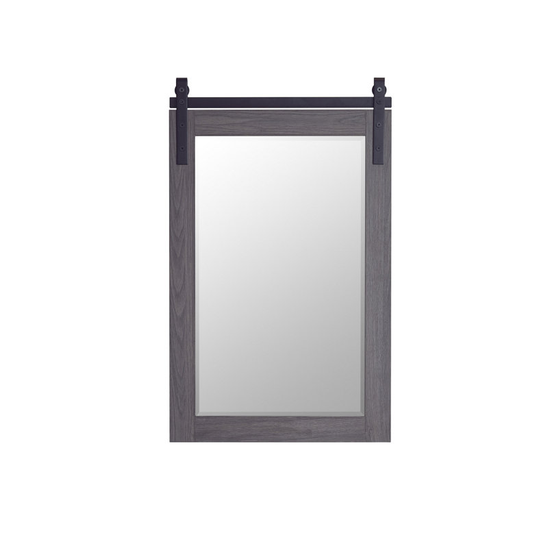 Miroir de salle de bain mural Karamfila, 39,4 po x 24 po, Chêne Suleiman