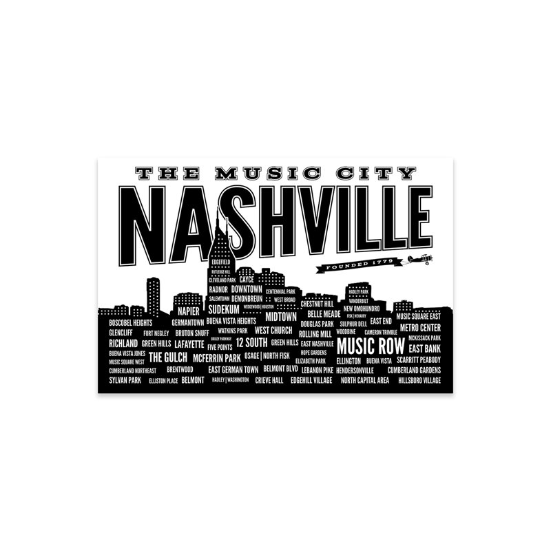 Quartiers de Nashville, impression sur verre acrylique, H 16 po x l 24 po x P 0,25 po