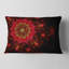 Fleurs fractales rouge foncé et vert clair - coussin à imprimé floral