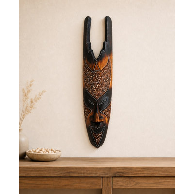 Décoration murale masque tribal africain - sculpture murale Fortune and Luck