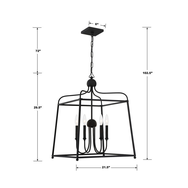 Sylvan 4 - Light Chandelier, 102.5" H x 21.5" W x 21.5" D
