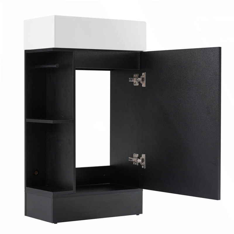 Meuble-lavabo 18,6 po avec lavabo, Noir