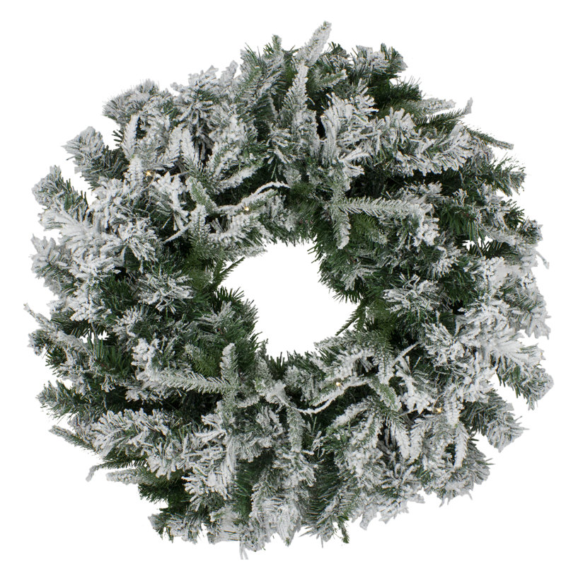 Couronne de sapin artificielle pré-éclairée en forme de sapin Winfield - 24 lumières DEL blanc chaud, 24 po x 24 po