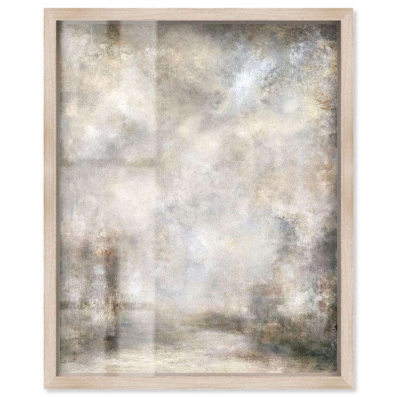 Décoration murale bord de mer Fading Storm II, 20" H x 16" W, Cadre en chêne naturel