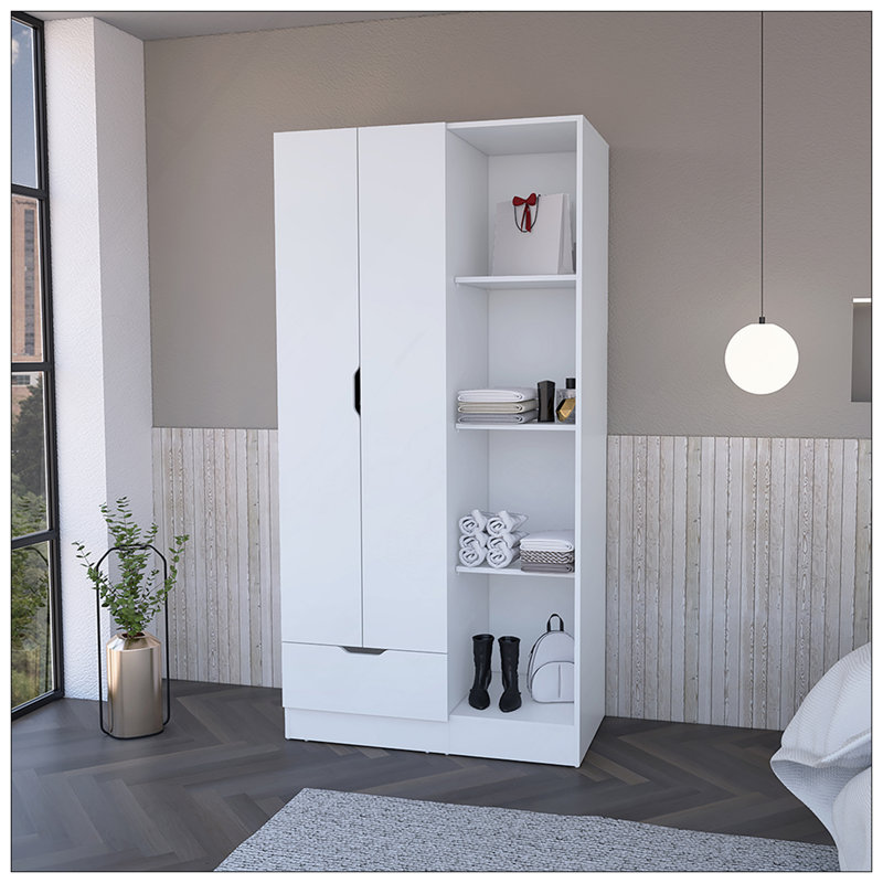Armoire Dover, chambre à coucher, blanc, Blanc