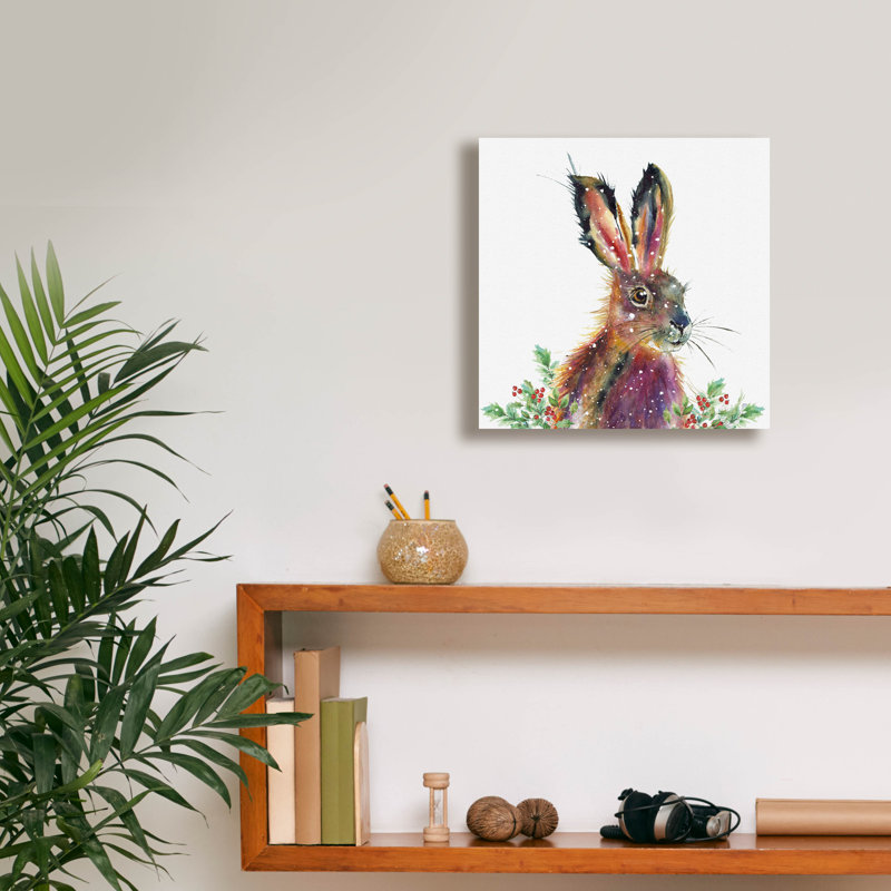  «Fluffy Hare» par Elle Media Group, art mural sur toile, H 12 po x l 12 po
