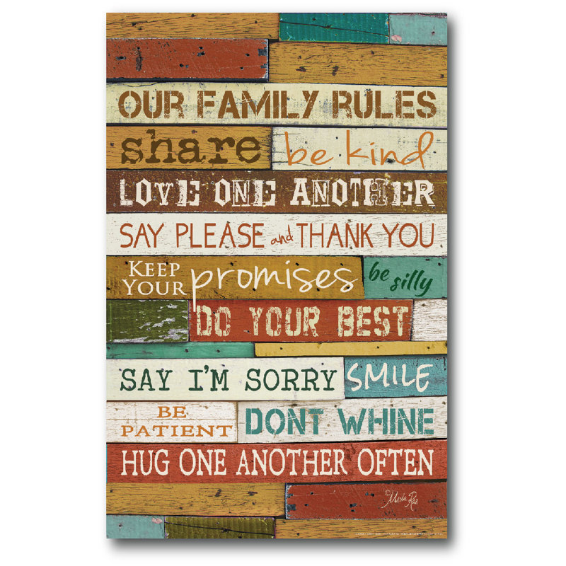 « notre famille », art textuel sur toile tendue