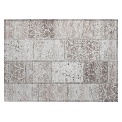 Washable Abstract Indoor / Outdoor Rug