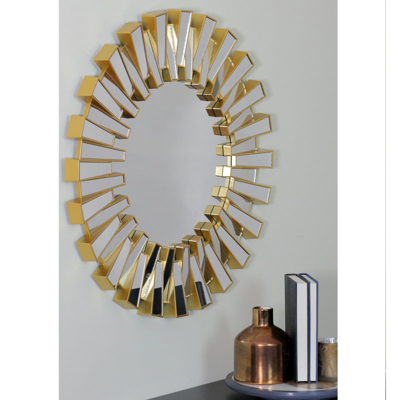 Miroir mural rond 25,5 po, Or