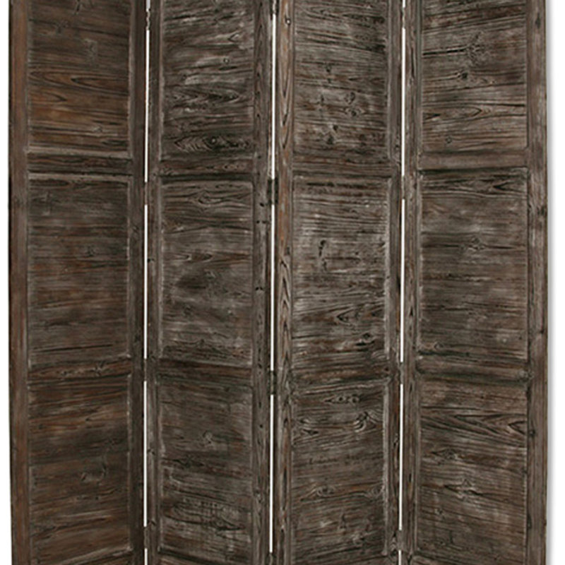 Cloison pliante en bois massif l 76 po x H 84 po, Noir