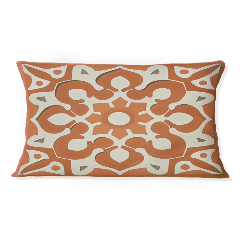 Moroccan Tiles In Earth Tones IV - Coussin décoratif à imprimé abstrait