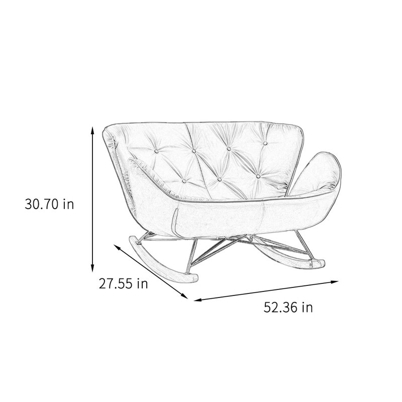 Chaise berçante Fashion, Gris / Orange