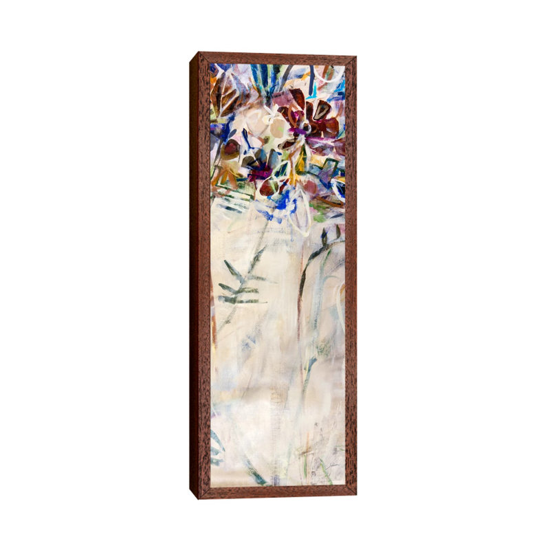 Ginger Leaf I 1 Piece Panoramic Painting on Canvas, 30.48 cm H x 91.44 cm W, Classic Brown Wood Framed Canvas