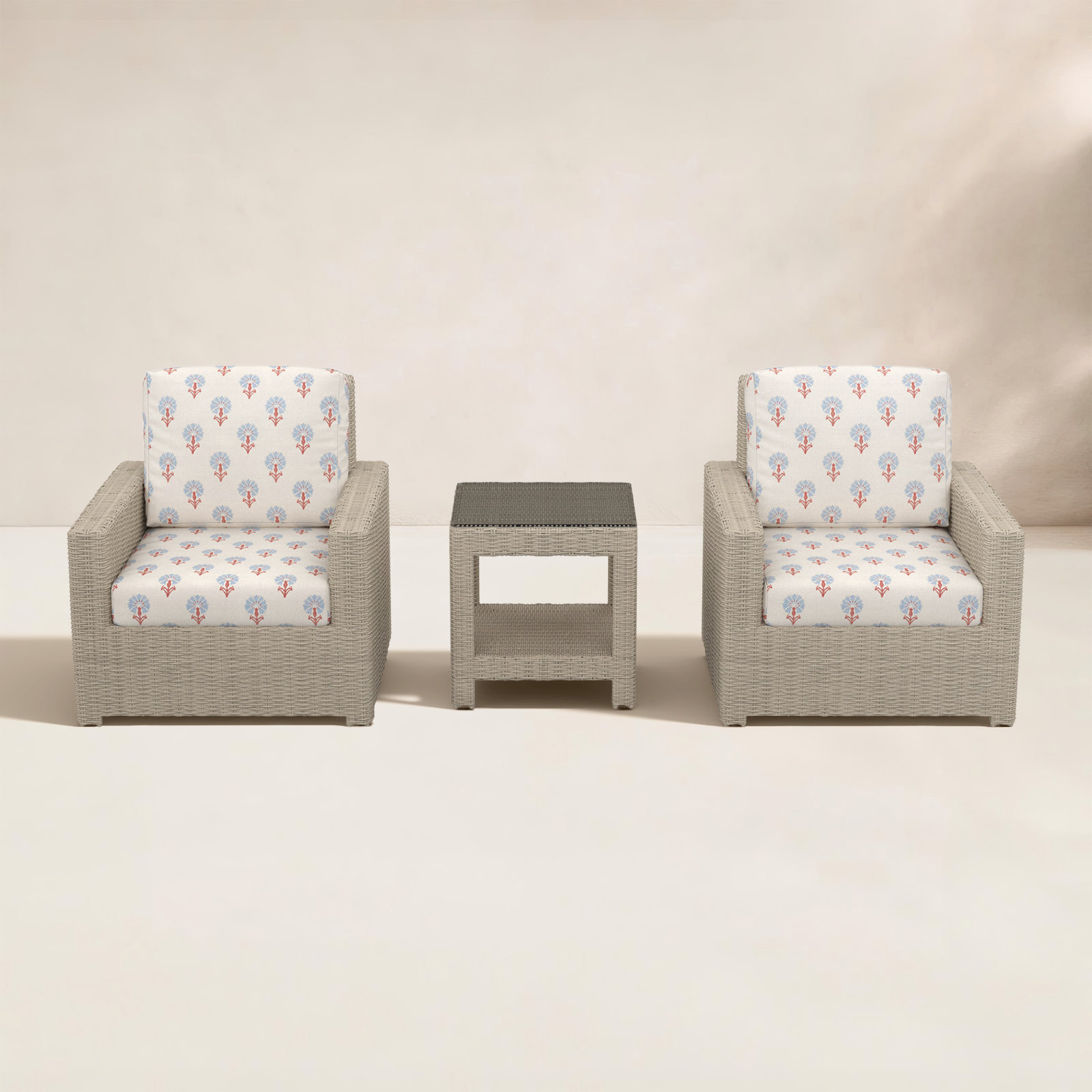 Henri 2-Person Sunbrella® Patio Seating Group, Mira Bluebell