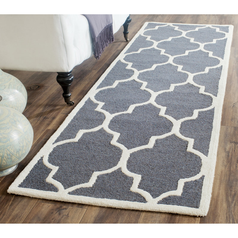 Cannen Hand Tufted Wool Geometric Rug, Runner 2'6" x 16'