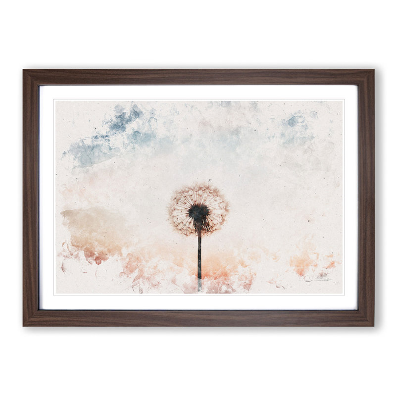Dandelion - Picture Frame Painting, Walnut Framed, 62cm H x 87cm W x 2cm D