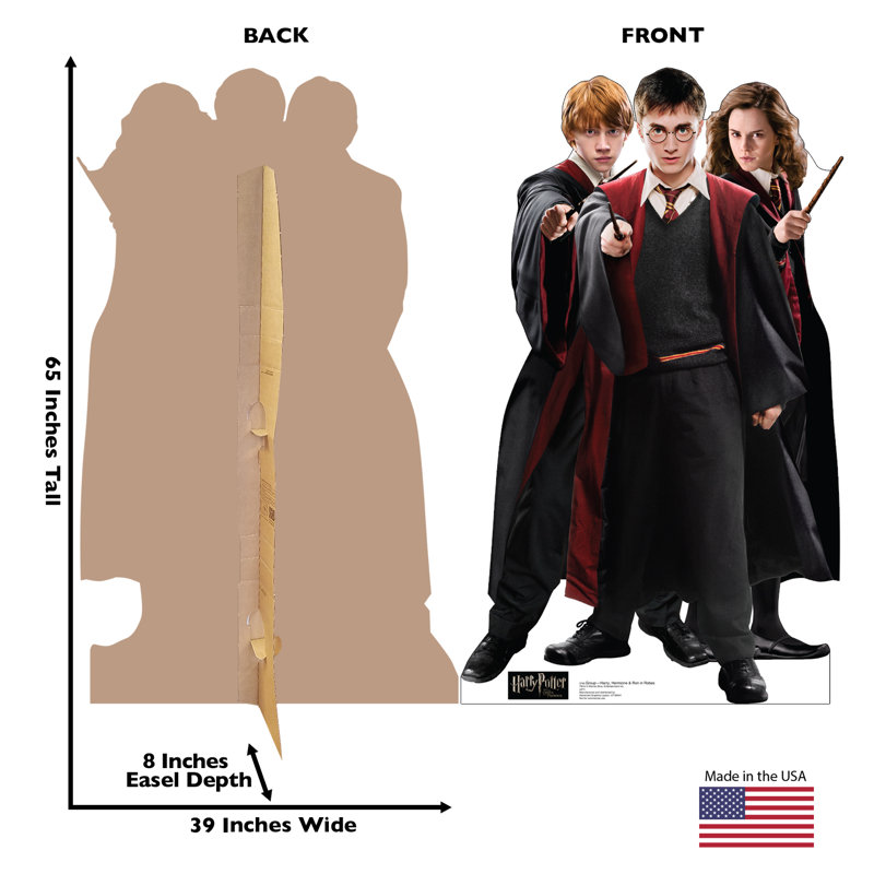 «Harry, Hermione et Ron en robe debout»