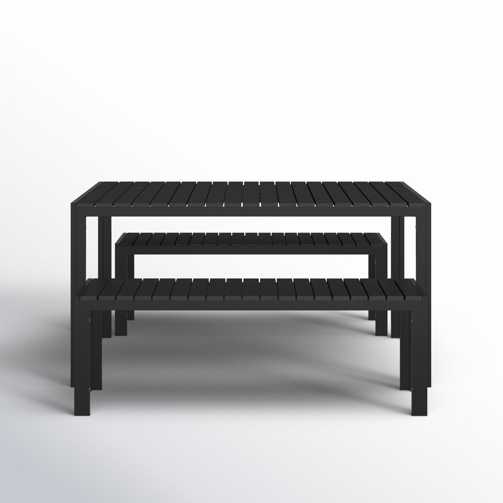 Joel 59'' Rectangular 6-Person Outdoor Dining Set, Black