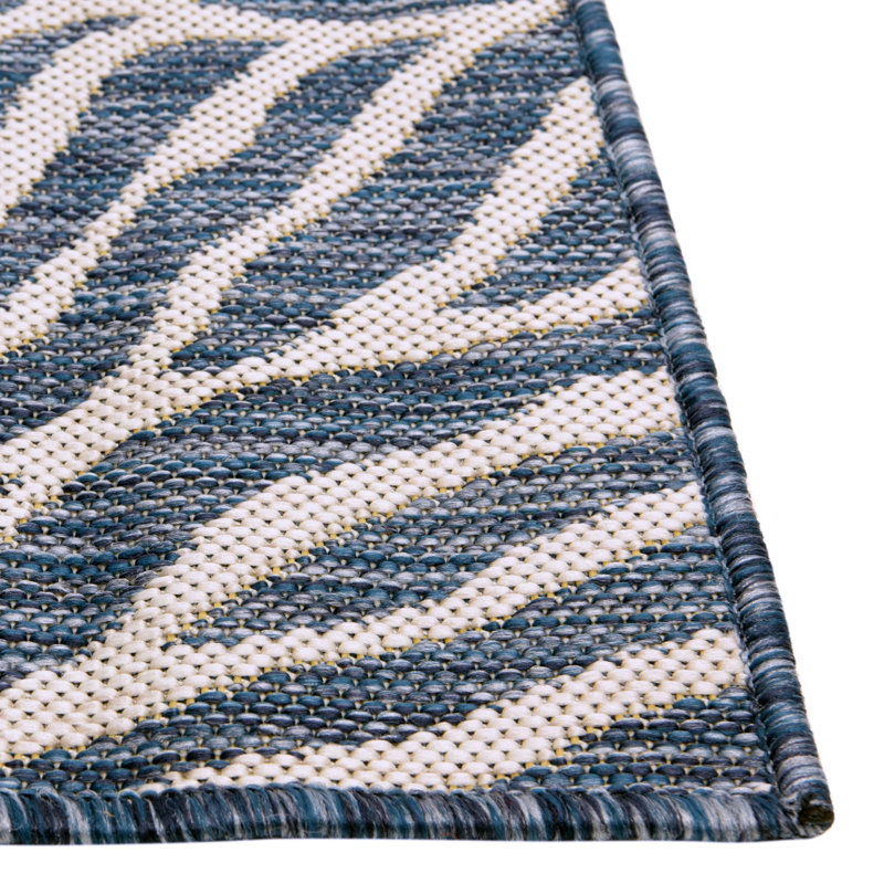 Tapis intérieur / extérieur bleu Itchington, Rectangle 4 pi x 6 pi