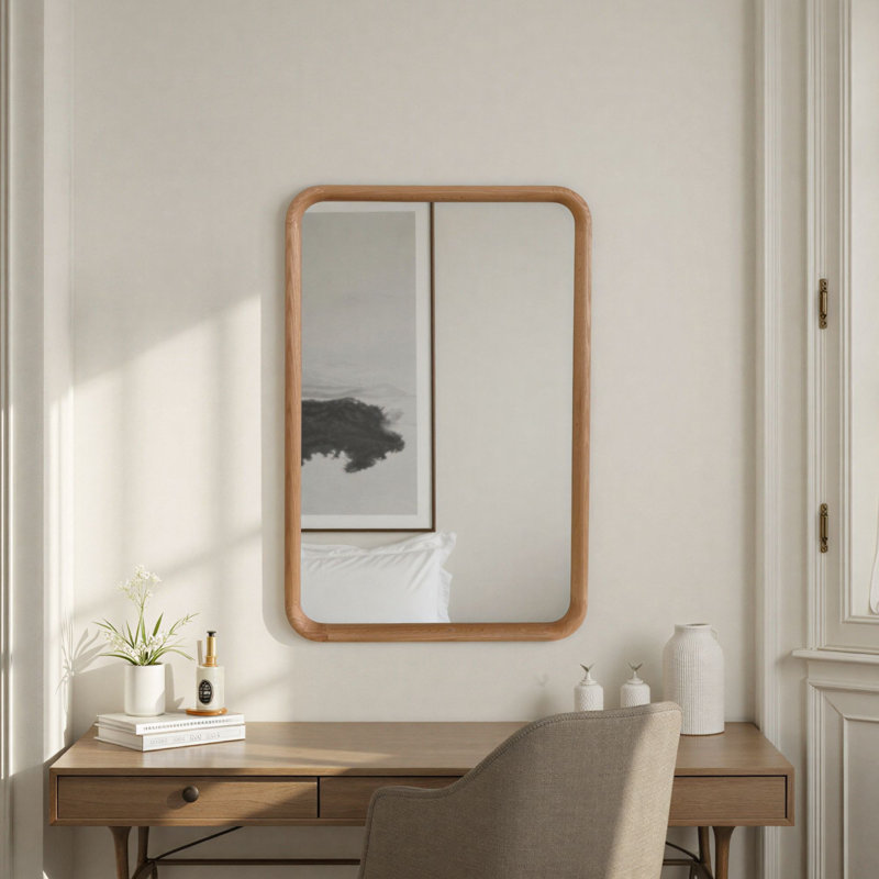 Oak Framed Large Full Length Mykelti Mirror, 120cm H x 80cm W, Oak Wood