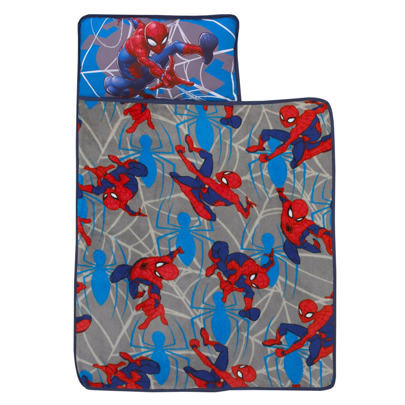Tapis de sieste pour tout-petits Marvel Spiderman à la rescousse rouge, gris et bleu