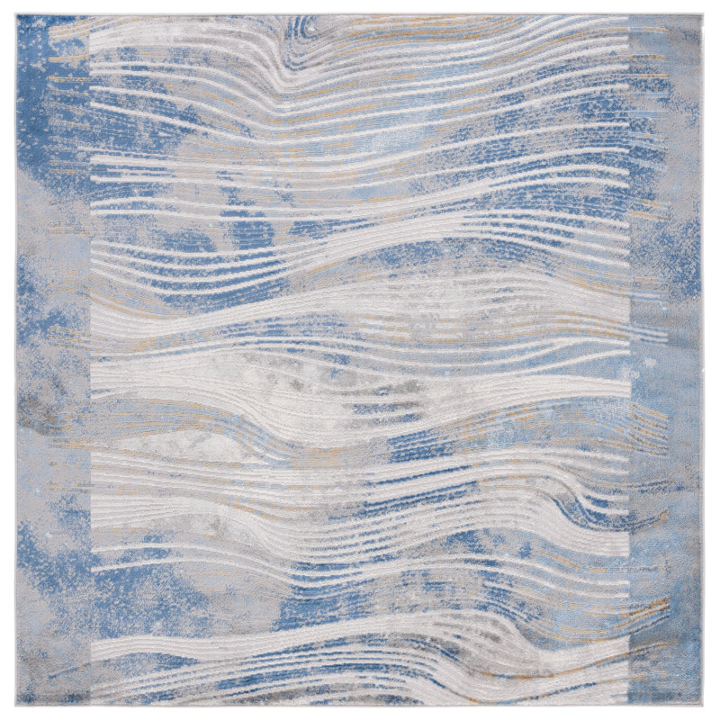 Palma Performance Abstract Rug, Square 6'7"