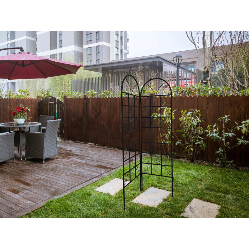 1Set (2Pcs) Treillis de jardin en métal pour plantes grimpantes, Noir