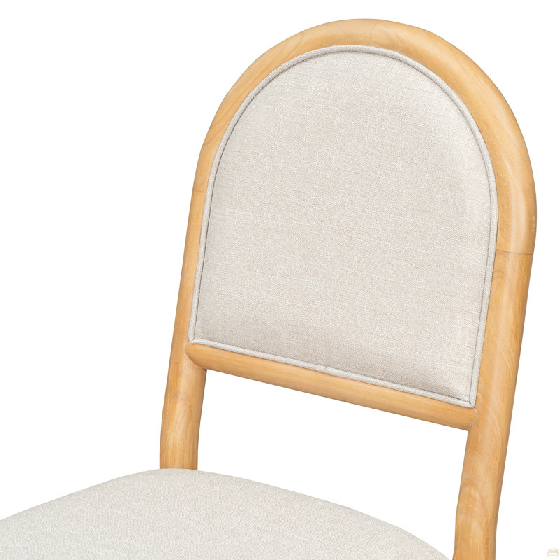 Ensemble de table à manger ovale 7 pièces pour 6 personnes, 180 cm L x 100 cm l x 76 cm H, avec 6 chaises de salle à manger rembourrées et un pied central en bois cannelé (naturel).