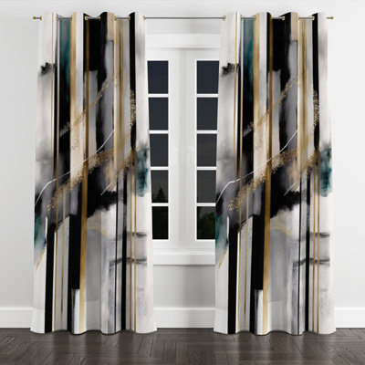 Aventino - Abstract Velvet Blackout Grommet Curtain - 1 panel