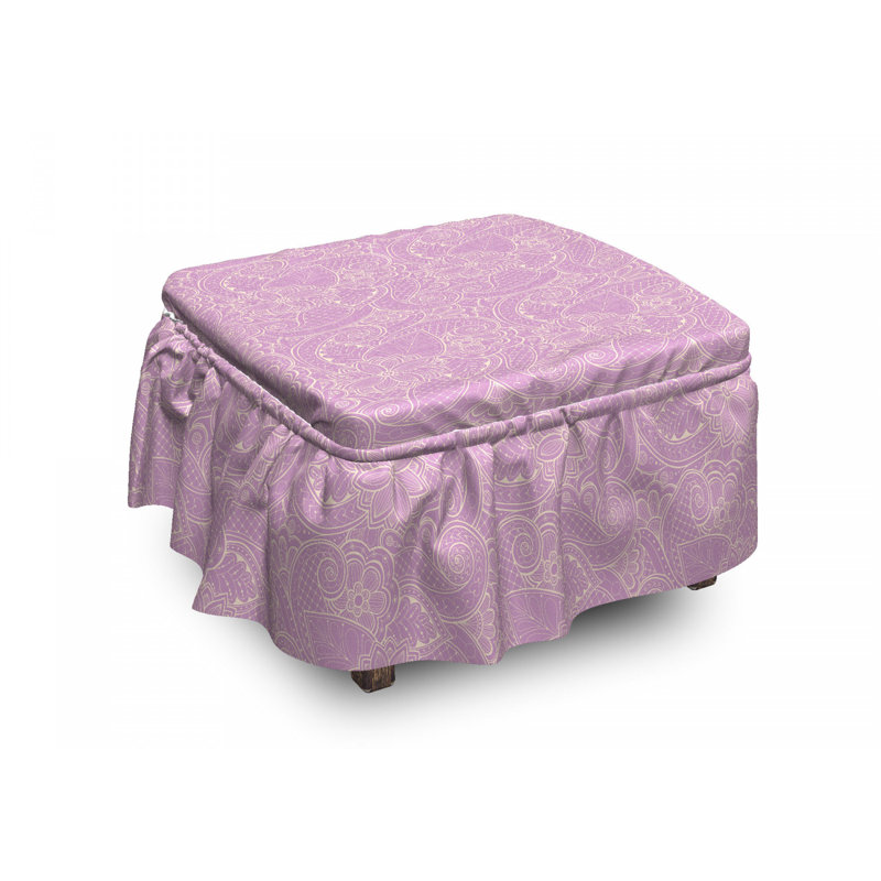 Housse pour repose-pieds de la flore à fleurs monochrome