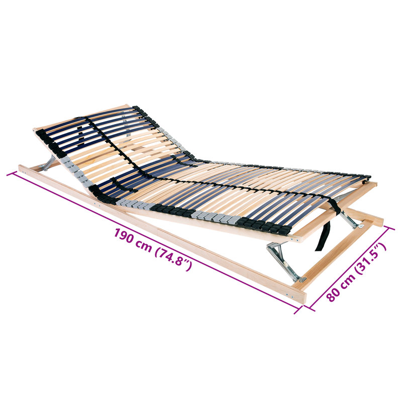 Slatted Bed Base with 42 Slats 7 Zones Frame Multi Sizes Multi Models, 80 x 190cm
