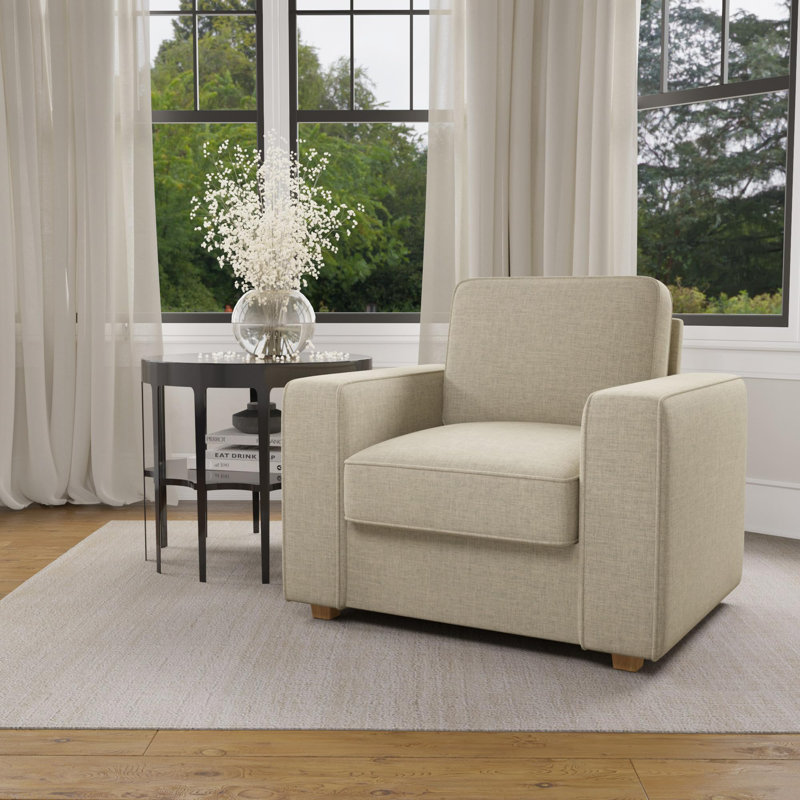 Fauteuil club de 36,5 po de largeur Hepler, Lin kaki