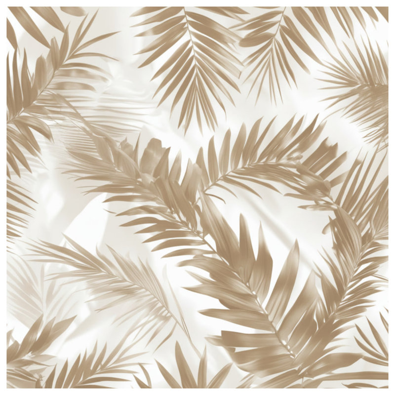 Palm Leaf Silhouette Blankets, 50in W x 60in H, Medium Beige Light Beige