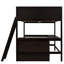 Lit mezzanine double avec bureau, cadre pour une chambre à coucher pratique, tablettes et bureau - Finition. Fabrication en bois de pin durable. Aucun sommier tapissier requis. Maximiser l'espace de repos-703846175