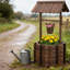 Pot à fleurs rustique en bois pour jardin et patio