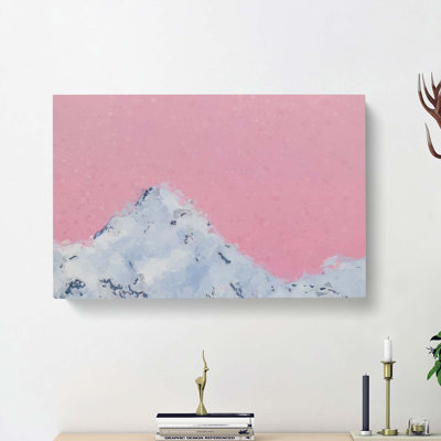 Snowy Mountain In Abstract - Wrapped Canvas