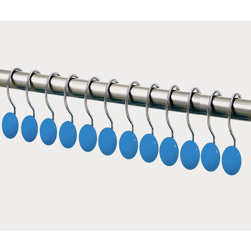 Crochets de rideau de douche ronds, Bleu royal