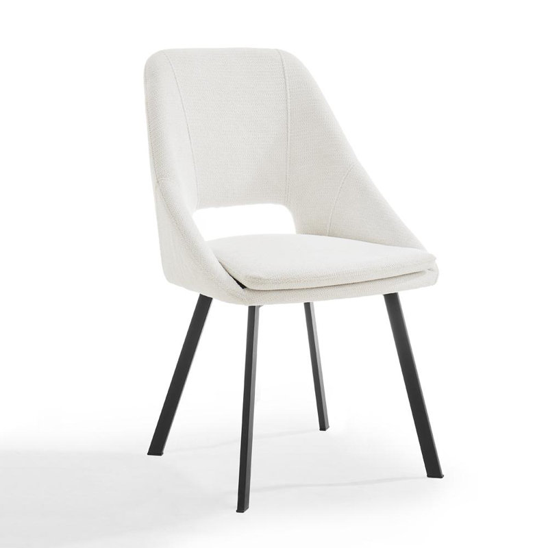 Ekalaka 48cm H Fabric Upholstered Upholstered Back Side Chair, Cream