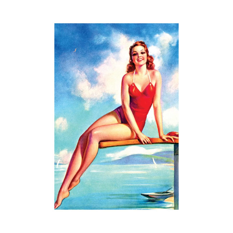 «High Dive Pin-up» par Piddix - peinture sur toile tendue
