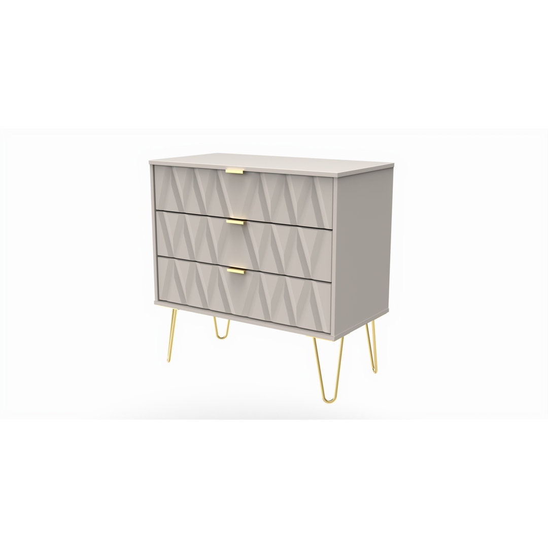 Fully Assembled Cerys 3 Drawer 76.5Cm W Chest of Drawers