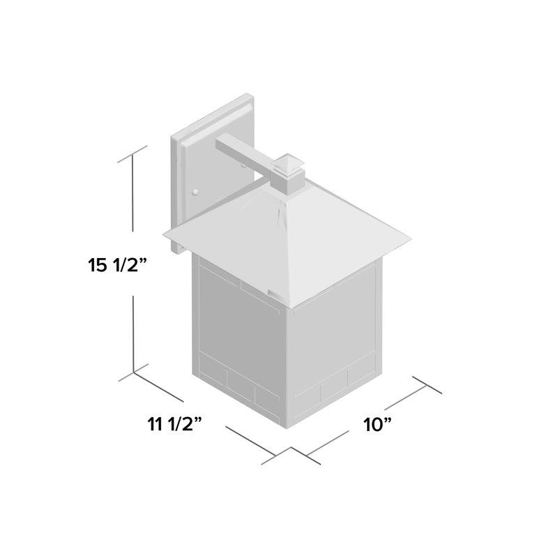 Lanterne murale d'extérieur à 1 ampoule noire Arjina Stone, Pas Energy Star, H 15,5 po x l 10 po x P 11,5 po
