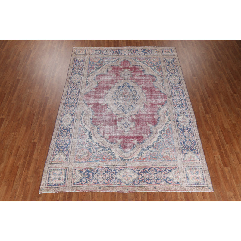 Tapis persan en laine patiné Kerman