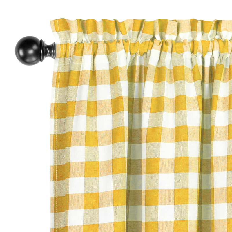 Paire de rideaux semi-transparents avec passe-tringle Ramillies, Yellow, 42" W x 95" L