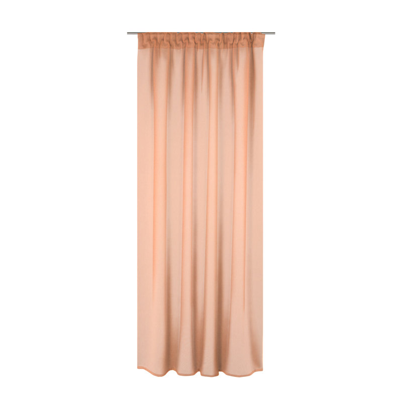 Peck Slot Top Semi Sheer Single Curtain, Orange