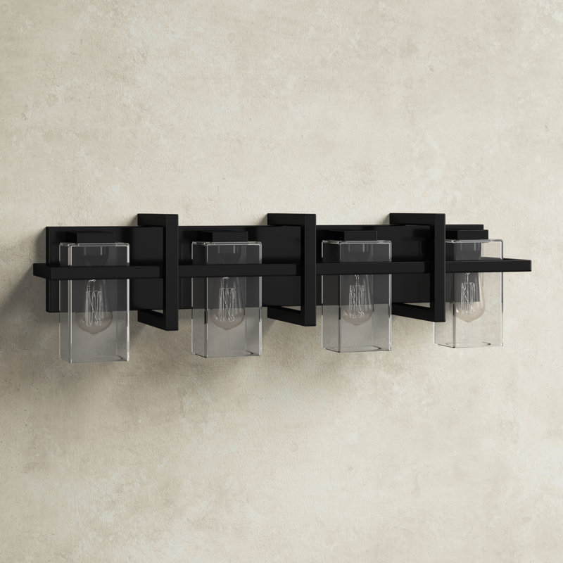 Midnight Black Steel 4-Light Dimmable Vanity Fixture