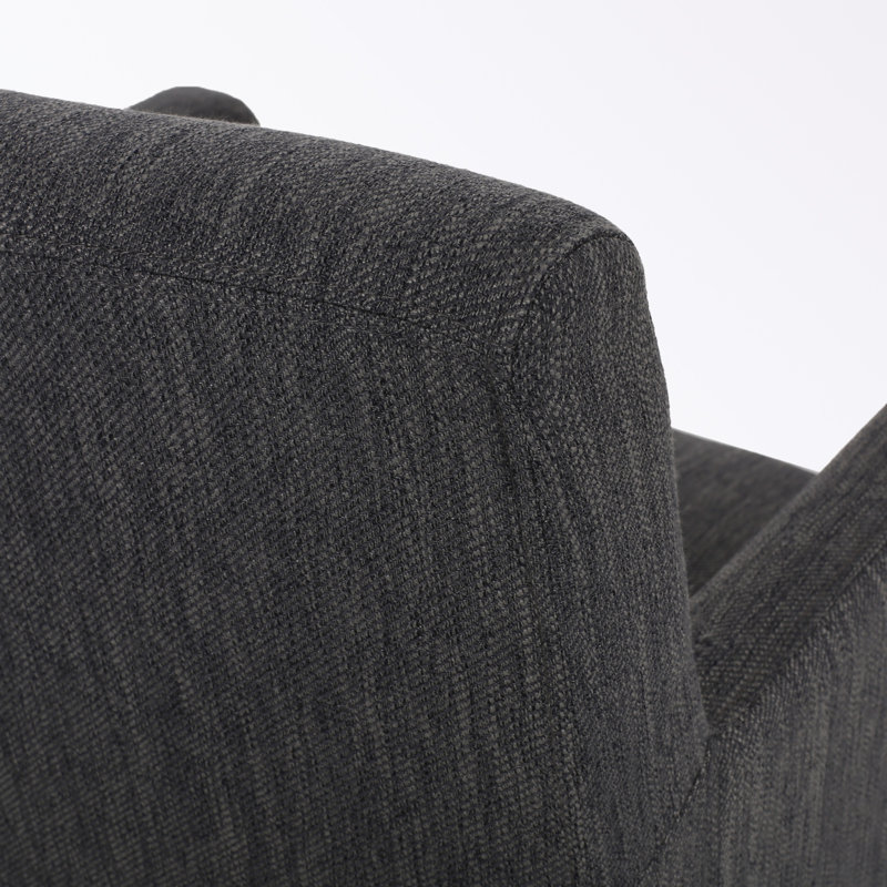 Upholstered Bar stool with armrest and footrest, Charcoal, 1